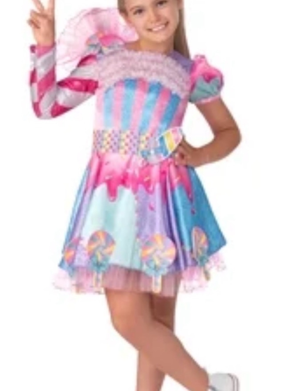 Jojo Siwa Girls' Pink & Blue Candy Pop Kids Costume Dress nickelodeon costume S